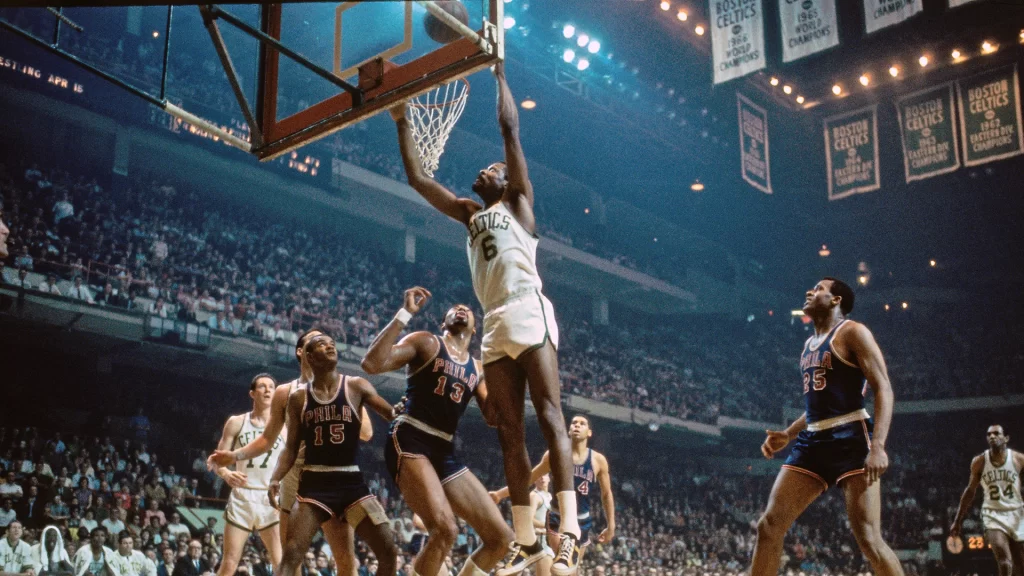 Bill Russell and Wilt Chamberlain, the best in the League during the 1960s
